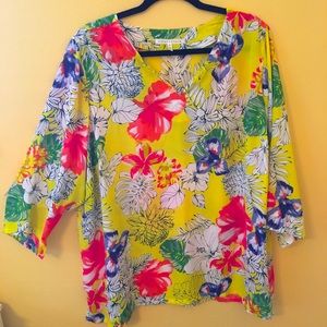 Plus size 2X multi color blouse.
